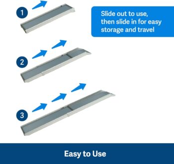 PetSafe Happy Ride Telescoping Dog Ramp Extends from 39-71 Inches No Slip High Traction Surface Collapsible and Locking for Easy Storage For Trucks, SUVs, and Cars Weighs Only 13 Pounds
