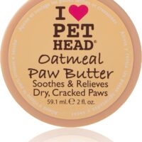 PET HEAD Oatmeal Paw Butter 2 fl. oz. Moisturizing Paw Balm, Soothes and Relieves Dry Cracked Paws and Noses, Lickable, Hypoallergenic with Natural Ingredients. Gentle Formula for Puppies. Made in USA