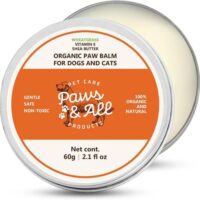 Paw Pad Balm for Dogs - 100% Organic Lick Safe Wax & Salve for Dry, Cracked Paws - Soothing Moisturizer with Wheatgrass for Paw Protection - Natural Cream, Butter for Dry Feet & Nose - 2.1 oz